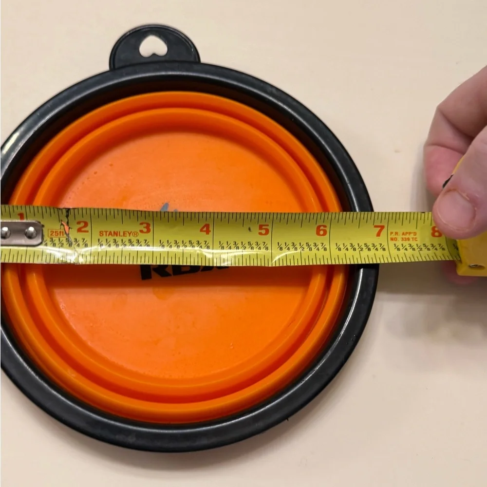 RBX Bright Orange Portable & Collapsible Travel Bowl For Dogs & Cats - Like New!